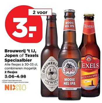 Aanbiedingen Brouwerij `t ij, jopen of texels speciaalbier - Huismerk - Plus - Geldig van 29/10/2017 tot 04/11/2017 bij Plus