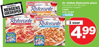 Aanbiedingen Dr. oetker ristorante pizza alle dozen - Dr. Oetker - Geldig van 29/10/2017 tot 04/11/2017 bij Plus