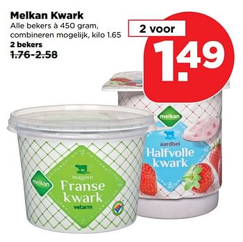 Aanbiedingen Melkan kwark - Melkan - Geldig van 29/10/2017 tot 04/11/2017 bij Plus