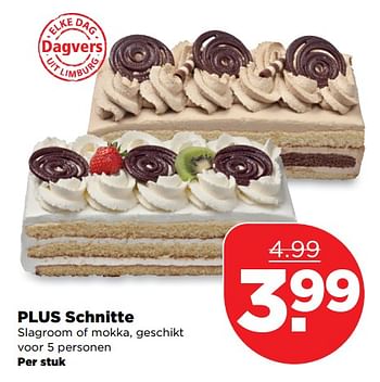 Aanbiedingen Plus schnitte slagroom of mokka, geschikt - Huismerk - Plus - Geldig van 29/10/2017 tot 04/11/2017 bij Plus