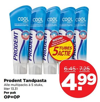 Aanbiedingen Prodent tandpasta - Prodent - Geldig van 29/10/2017 tot 04/11/2017 bij Plus