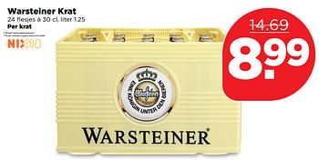 Aanbiedingen Warsteiner krat - Warsteiner - Geldig van 29/10/2017 tot 04/11/2017 bij Plus