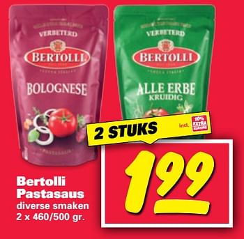 Aanbiedingen Bertolli pastasaus - Bertolli - Geldig van 30/10/2017 tot 05/11/2017 bij Nettorama