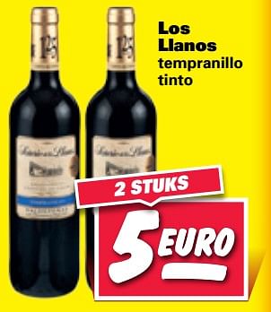 Aanbiedingen Los llanos - Rode wijnen - Geldig van 30/10/2017 tot 05/11/2017 bij Nettorama