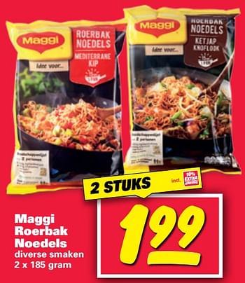 Aanbiedingen Maggi roerbak noedels - MAGGI - Geldig van 30/10/2017 tot 05/11/2017 bij Nettorama