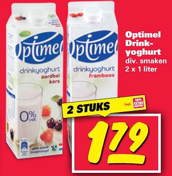 Aanbiedingen Optimel drinkyoghurt - Optimel - Geldig van 30/10/2017 tot 05/11/2017 bij Nettorama