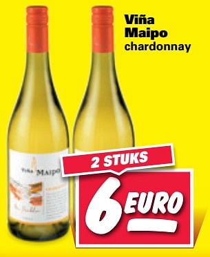 Aanbiedingen Viña maipo chardonnay - Witte wijnen - Geldig van 30/10/2017 tot 05/11/2017 bij Nettorama