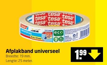 Aanbiedingen Afplakband universeel - Tesa - Geldig van 30/10/2017 tot 05/11/2017 bij Formido