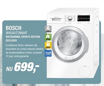Aanbiedingen Bosch wasautomaat wat28490nl sports edition exclusiv - Bosch - Geldig van 30/10/2017 tot 05/11/2017 bij Electro World
