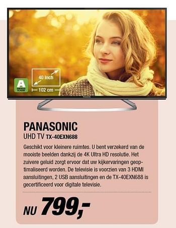 Aanbiedingen Panasonic uhd tv tx-40exn688 - Panasonic - Geldig van 30/10/2017 tot 05/11/2017 bij Electro World