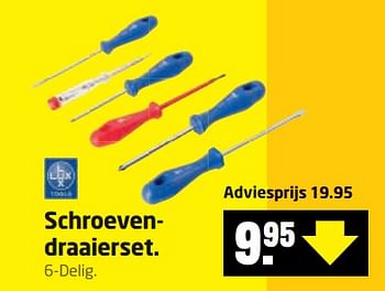 Aanbiedingen Schroeven- draaierset - Lux - Geldig van 30/10/2017 tot 05/11/2017 bij Formido