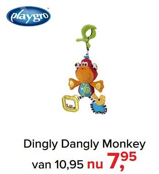 Aanbiedingen Dingly dangly monkey - Playgro - Geldig van 30/10/2017 tot 09/12/2017 bij Baby-Dump
