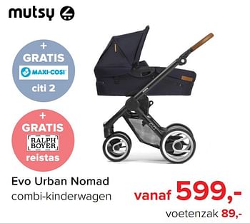 Aanbiedingen Evo urban nomad combi-kinderwagen - Mutsy - Geldig van 30/10/2017 tot 09/12/2017 bij Baby-Dump
