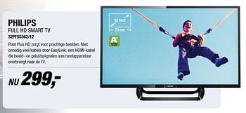 Aanbiedingen Philips full hd smart tv 32pfs5362-12 - Philips - Geldig van 30/10/2017 tot 05/11/2017 bij Electro World