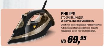 Aanbiedingen Philips stoomstrijkijzer gc4527-oo azur performer plus - Philips - Geldig van 30/10/2017 tot 05/11/2017 bij Electro World