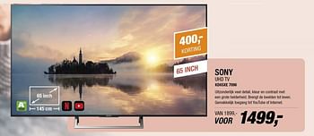 Aanbiedingen Sony uhd tv kd65xe 7096 - Sony - Geldig van 30/10/2017 tot 05/11/2017 bij Electro World