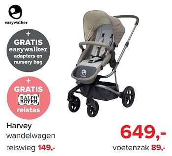 Aanbiedingen Harvey wandelwagen reiswieg - Easywalker - Geldig van 30/10/2017 tot 09/12/2017 bij Baby-Dump