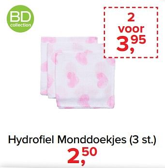 Aanbiedingen Hydrofiel monddoekjes (3 st.) - Huismerk - Baby-Dump - Geldig van 30/10/2017 tot 09/12/2017 bij Baby-Dump