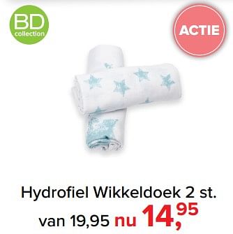 Aanbiedingen Hydrofiel wikkeldoek 2 st. - Huismerk - Baby-Dump - Geldig van 30/10/2017 tot 09/12/2017 bij Baby-Dump