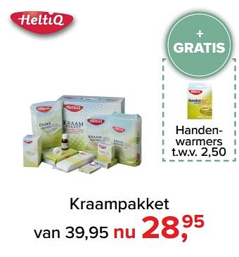 Aanbiedingen Kraampakket + gratis handen- warmers - Heltiq - Geldig van 30/10/2017 tot 09/12/2017 bij Baby-Dump
