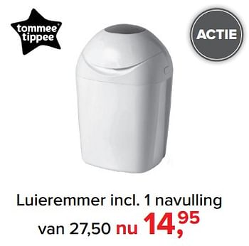 Aanbiedingen Luieremmer incl. 1 navulling - Tommee Tippee - Geldig van 30/10/2017 tot 09/12/2017 bij Baby-Dump