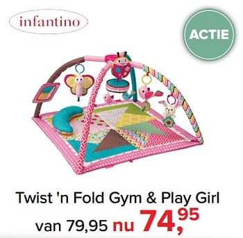 Aanbiedingen Twist `n fold gym + play girl - Infantino - Geldig van 30/10/2017 tot 09/12/2017 bij Baby-Dump