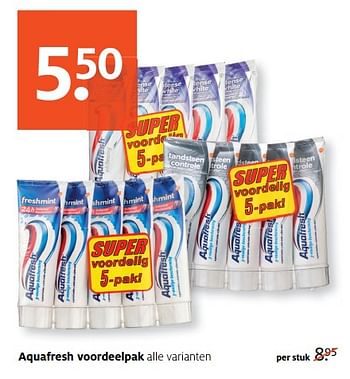 Aanbiedingen Aquafresh voordeelpak - Aquafresh - Geldig van 23/10/2017 tot 05/11/2017 bij Etos
