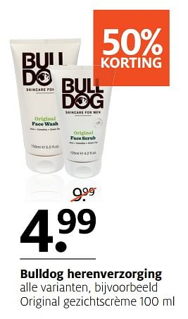 Aanbiedingen Original gezichtscrème - Bulldog - Geldig van 23/10/2017 tot 05/11/2017 bij Etos