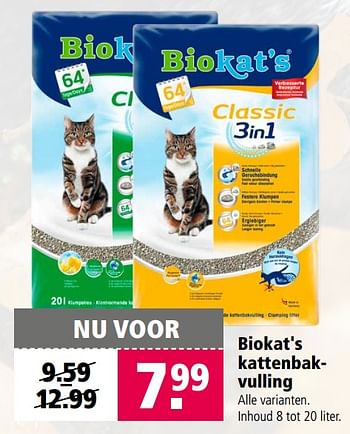 Aanbiedingen Biokat`s kattenbakvulling - Bio kat`s - Geldig van 23/10/2017 tot 05/11/2017 bij Welkoop
