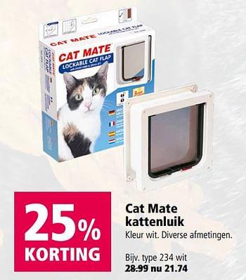 Aanbiedingen Cat mate kattenluik - Cat Mate - Geldig van 23/10/2017 tot 05/11/2017 bij Welkoop