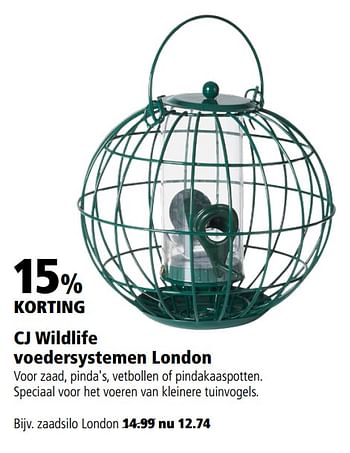 Aanbiedingen Cj wildlife voedersystemen london - CJ Wildlife - Geldig van 23/10/2017 tot 05/11/2017 bij Welkoop