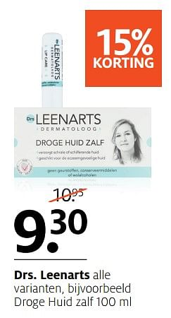 Aanbiedingen Droge huid zalf - Drs Leenarts - Geldig van 23/10/2017 tot 05/11/2017 bij Etos