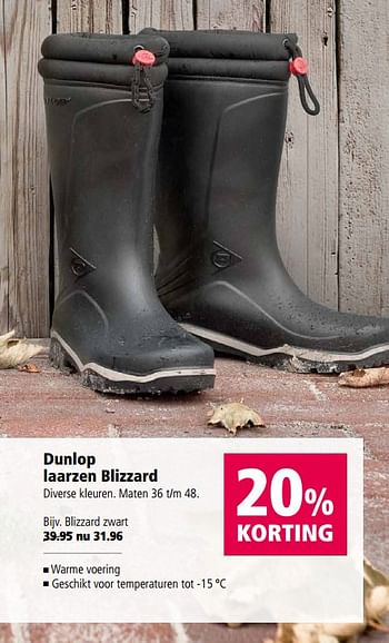 Aanbiedingen Dunlop laarzen blizzard - Dunlop - Geldig van 23/10/2017 tot 05/11/2017 bij Welkoop