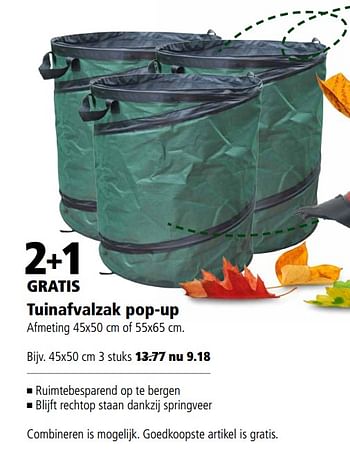 Aanbiedingen Tuinafvalzak pop-up - Huismerk - Welkoop - Geldig van 23/10/2017 tot 05/11/2017 bij Welkoop