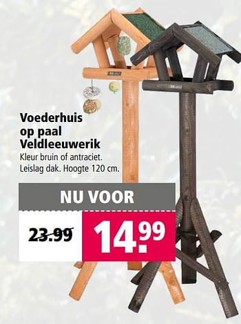 Aanbiedingen Voederhuis op paal veldleeuwerik - Huismerk - Welkoop - Geldig van 23/10/2017 tot 05/11/2017 bij Welkoop