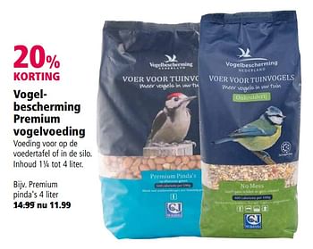 Aanbiedingen Vogelbescherming premium vogelvoeding - Vogelbescherming Nederland - Geldig van 23/10/2017 tot 05/11/2017 bij Welkoop