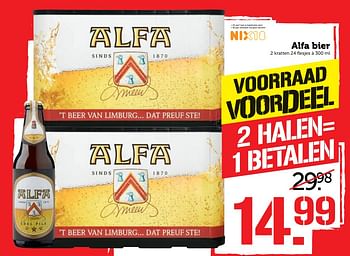 Aanbiedingen Alfa bier - Alfa - Geldig van 30/10/2017 tot 05/11/2017 bij Coop