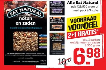 Aanbiedingen Alle eat natural - Eat Natural - Geldig van 30/10/2017 tot 05/11/2017 bij Coop