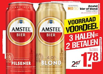 Aanbiedingen Amstel bier of blond - Amstel - Geldig van 30/10/2017 tot 05/11/2017 bij Coop