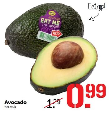 Aanbiedingen Avocado - Eat Me - Geldig van 30/10/2017 tot 05/11/2017 bij Coop