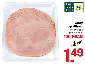 Aanbiedingen Coop grillham - Huismerk - Coop - Geldig van 30/10/2017 tot 05/11/2017 bij Coop