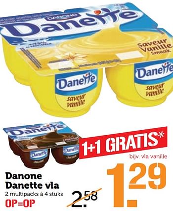 Aanbiedingen Danone danette vla - Danone - Geldig van 30/10/2017 tot 05/11/2017 bij Coop