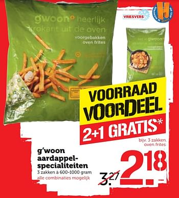 Aanbiedingen G`woon aardappelspecialiteiten - Gâ€™woon - Geldig van 30/10/2017 tot 05/11/2017 bij Coop