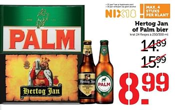 Aanbiedingen Hertog jan of palm bier - Huismerk - Coop - Geldig van 30/10/2017 tot 05/11/2017 bij Coop