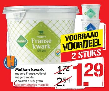 Aanbiedingen Melkan kwark - Melkan - Geldig van 30/10/2017 tot 05/11/2017 bij Coop