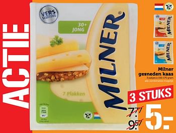 Aanbiedingen Milner gesneden kaas - Milner - Geldig van 30/10/2017 tot 05/11/2017 bij Coop