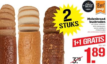 Aanbiedingen Molenbrood busbroden - Molenbrood - Geldig van 30/10/2017 tot 05/11/2017 bij Coop