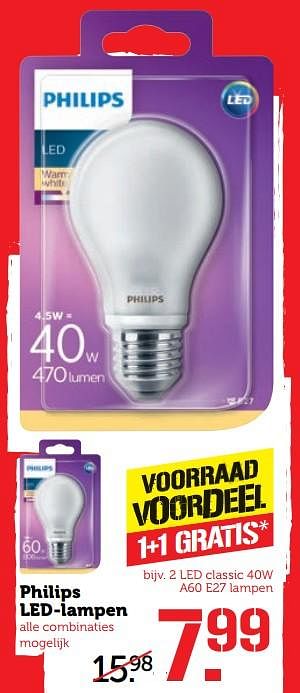 Aanbiedingen Philips led-lampen - Philips - Geldig van 30/10/2017 tot 05/11/2017 bij Coop