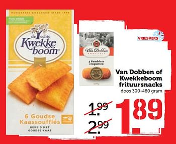 Aanbiedingen Van dobben of kwekkeboom frituursnacks - Huismerk - Coop - Geldig van 30/10/2017 tot 05/11/2017 bij Coop