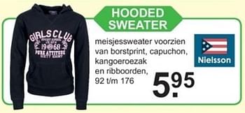 Aanbiedingen Hooded sweater - Nielsson - Geldig van 23/10/2017 tot 12/11/2017 bij Van Cranenbroek